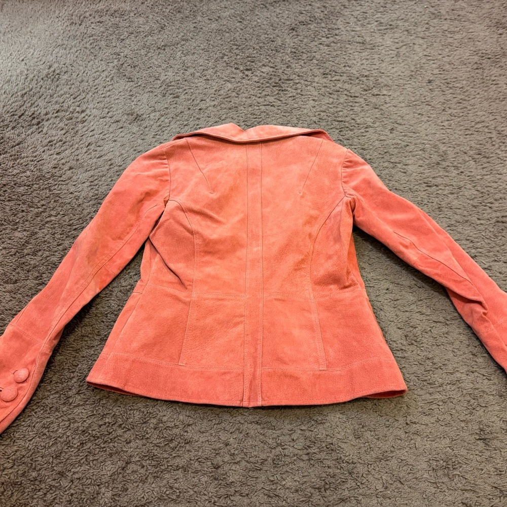 Wilsons Leather Suede Salmon Coat Jacket Blazer Pink Size S Small - Picture 6 of 8